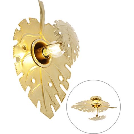 QAZQA Appliques carballo - Orientale - Acciaio - Oro/Ottone - Organico Max. 1 x Watt