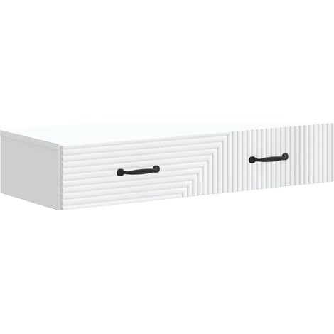 vidaXL Table d'appoint murale Blanc 87,5 x 34,5 x 17 cm