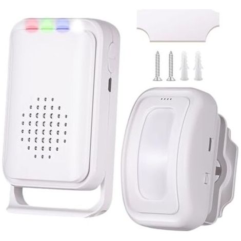 ALLIANDISDétecteur de mouvement Carillon de porte pour entrée de magasin d'affaires, Passage, Alarme Detecteur de Mouvement, Alarme Detecteur Exterieur sans Fil,Alarme Maison sans Fil, 1 capteur et 1 (1/5)