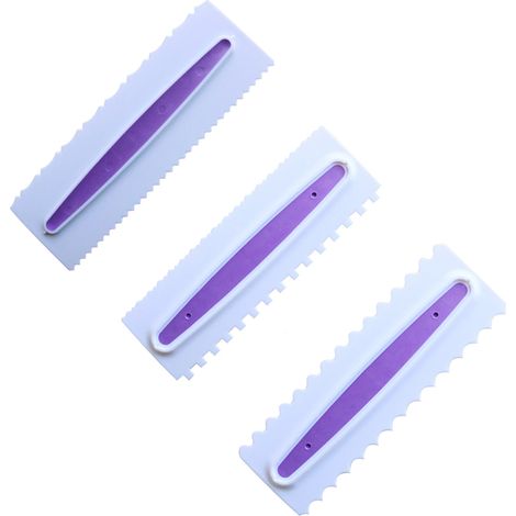 Outils De Pâtisserie - Spatules En Plastique Pour Fondant - Grattoir À Gâteau - Ensemble De Décoration - Lot De 3 Pièces (1/4)
