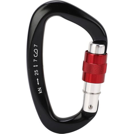 Selbstverriegelnder D-Ring-Karabiner aus Aluminiumlegierung, robust für Klettern, Camping und Wandern, rote Farbe (1/5)