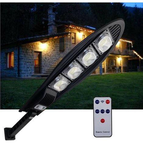 TrAdE Shop Traesio - Faro Lampione Stradale Solare Con Sensore Di Movimento Telecomando 168 Led W779b - (1/4)