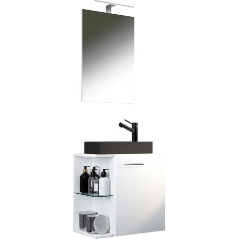3 piezas lavabo Hausa Espejo Negro 122x52x34 - VCM
