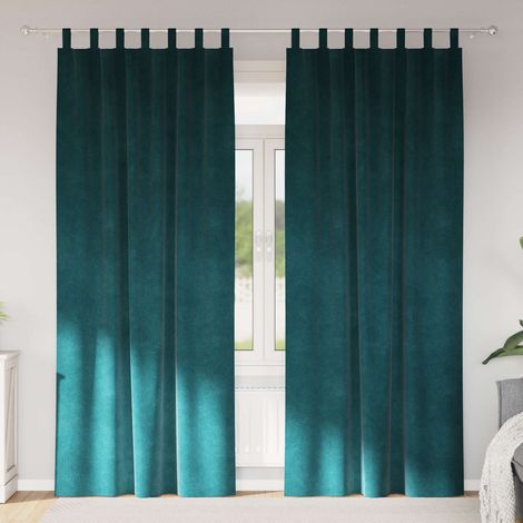 Verdunkelungsvorhänge 2 pcs Dunkelgrün 140 x 245 cm Samt