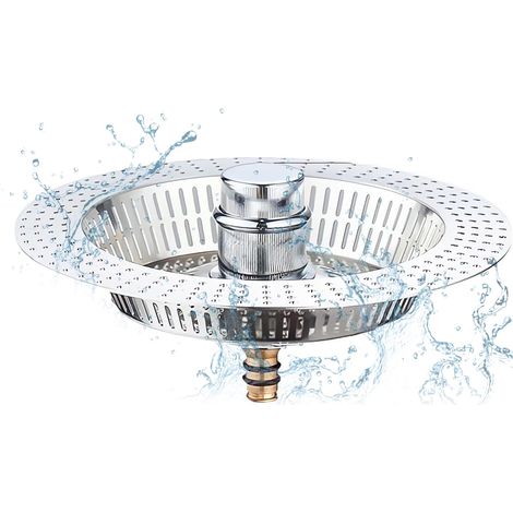 Bonde evier Cuisine et Bouchon évier Filtre à Noyau Rebondissant 3 en 1 éGouttoir en Acier Inoxydable Filtre Anti-Odeurs Et Anti-Obstruction Bouchon Evier Cuisine Universel(Argent) (1/5)