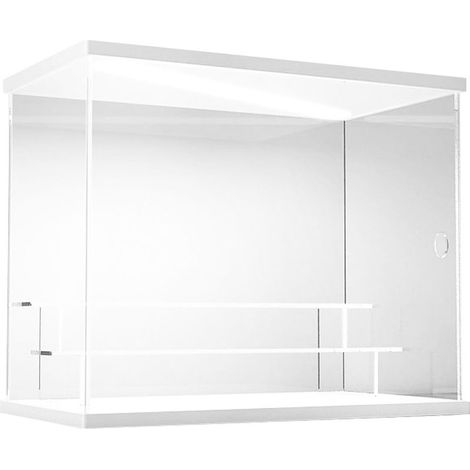 Présentoir de rangement,boîte anti-poussière pour poupée faite main, boîte en acrylique blanc mat avec,escalier à trois volées (1/5)