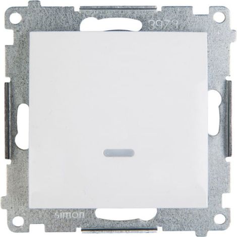 Simon 54 Pulsador único con retroiluminación, conexión rápida, blanco DP1L.01/11