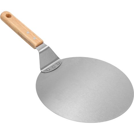 Pelle à pizza en acier inoxydable avec manche en bois, 25 cm de diamètre (1/5)