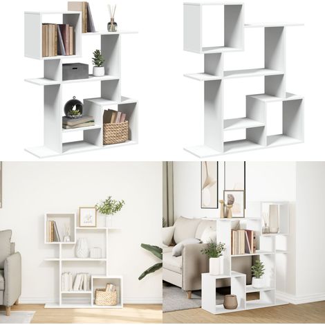 vidaXL Raumteiler-Bücherregal Weiß 92x29x112 cm Holzwerkstoff (1/5)