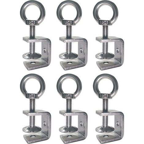 Lot de 6 pinces en C - Petite taille 0 à 25 mm - Ouvertures de mâchoire réglables - En acier inoxydable - Petit serre-joint en métal - Support de serrage - Pince de table M8 - Serre-joints à