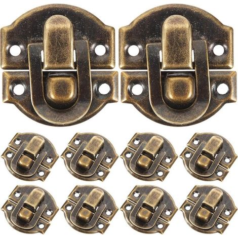 10pcs boucle de boîte vintage boîte à bijoux antique verrouille cadenas vintage cadenas fermoir loquet pour tiroir valises (1/5)