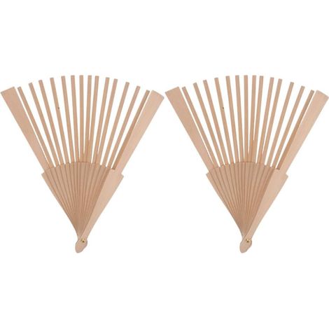 Lot de 2 Cadres d'Éventail Pliant en Bois Brut 23 x 2.5 x 2 cm Supports pour Création de Ventilateur Manuel, Bricolage Facile (1/5)