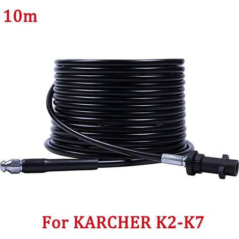 Déboucheur de canalisations pour Nettoyeur Haute Pression,Sonde de débouchage pour Kärcher K2-K7 Series, 10 m Noir (1/5)