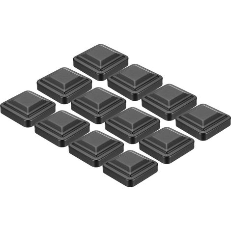 12Pcs Caps Pour Poteaux De Clôture, 3" x 3" Caps En Aluminium Lourd Couverture Carrée Supérieure À Pression Pour Métal Bois Clôture Terrasse Boîte Aux Lettres Patio, Noir (1/5)
