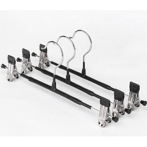 10er-Pack Metallkleiderbügel mit Clip, rutschfester Hosenbügel