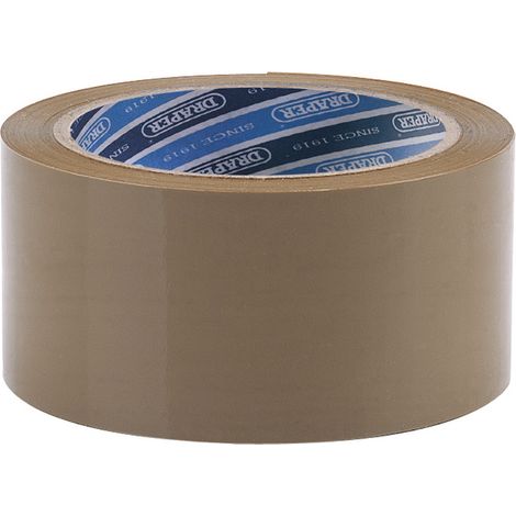 Draper 66M x 50mm Heavy-Duty Packing Tape Roll with Secure Adhesive for Shipping and Packaging (Model 63388) (1/5)