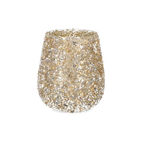 Portacandela Decorativo Glitter Oro D13,5