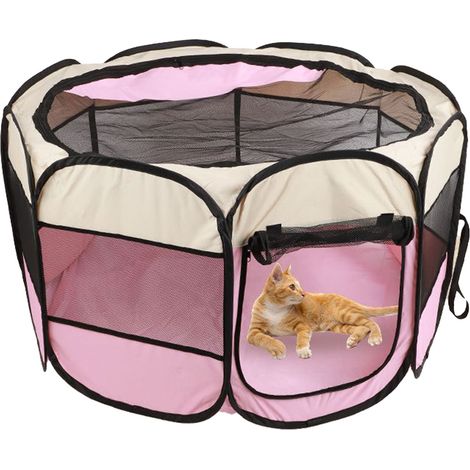 Parc pour animaux de compagnie pliable, portable, imperméable et multifonctionnel, tente d'exercice pour une utilisation intérieure et extérieure (1/4)