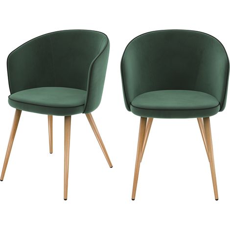 Set de 2 sillas de terciopelo verde agua - Chiara