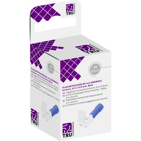 TRU COMPONENTS T1904C047 Flachsteckhülsen-Sortiment mit Abzweig Steckbreite: 6.30 mm Steckdicke: 0.8 (1/2)