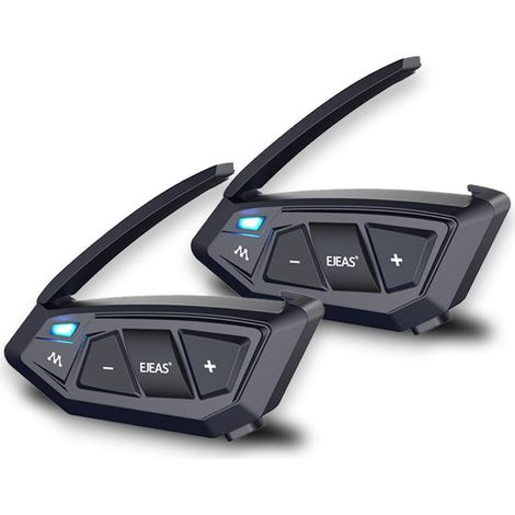 MS20 Moto Bluetooth Casque, 20 Riders Casque Bluetooth Interphone, 2000m 1200mah étanche Moto Casque Système avec Partage de Musique/Radio FM (Pack de Deux) (1/5)