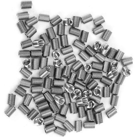 100 Stück Gewindeeinsätze, Reduziermuttern-Reparaturwerkzeug, Edelstahl, M4x0,72,5D