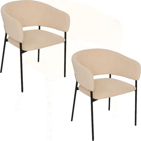 Lot de 2 fauteuils à diner en velours SOLEA (1/5)