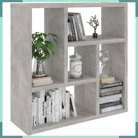 802952 étagère murale Gris béton 45,1x16x45,1 cm Bois d’ingénierie (1/4)