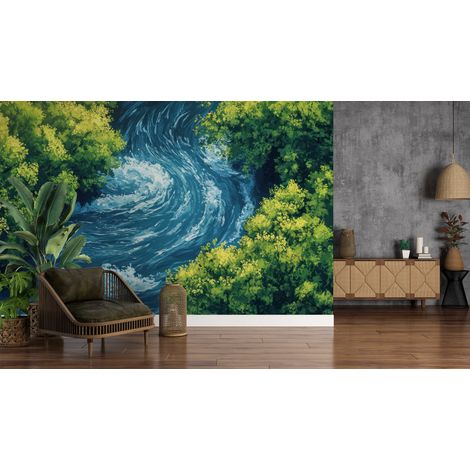 Papier peint cascades torrent verdoyant - 150 x 250 cm (1/2)