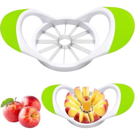 Descorazonador y pelador de manzanas (12 cuchillas) – Cortador de manzanas con cuchillas de acero inoxidable, descorazonador de manzanas, mangos antideslizantes, agujero para manzanas, herramienta de  (1/5)