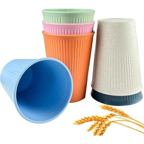 Wiederverwendbare Plastikbecher 6er-Pack 6 Farben geeignet für Partys Camping Strand Picknicks Küche Grillen mikrowellen und spülmaschinenfest (1/5)