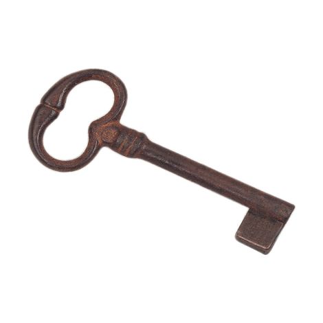 Clé anciennne tige forée DUBOIS - panneton ajusté en 40 - fer rouillé ciré - 158014