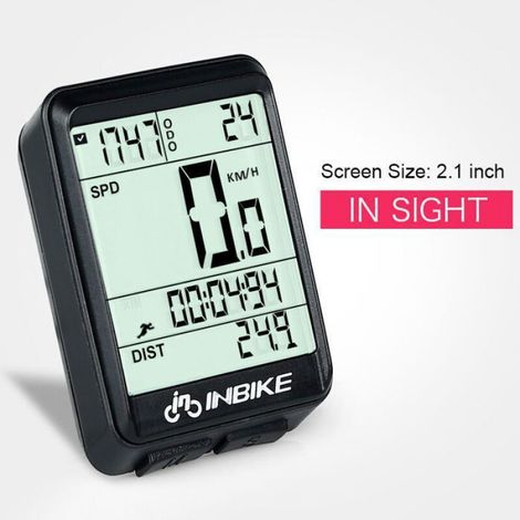 Roue de mesure, compteur kilométrique et odomètre--Compteur de Vélo sans Fil IP54 Compteur de Vitesse pour Vélo sans Fil avec Femeo (1/4)