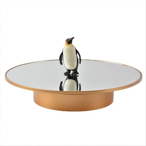 Plateau tournant électronique panoramique à 360° avec miroir doré de 25 cm et support rotatif électrique. (1/5)