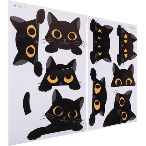 muraux en PVC pour interrupteurs motif chat noir lot de 2 (1/5)
