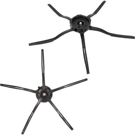 Convient aux aspirateurs robots Xiaomi Roborock S6 S5 E35 E2, brosse latérale en caoutchouc (lot de 2, noir) (1/5)