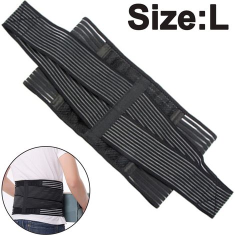 Ceinture lombaire ajustable respirante, soutien hernie discale, récupération et exercice, unisexe noir