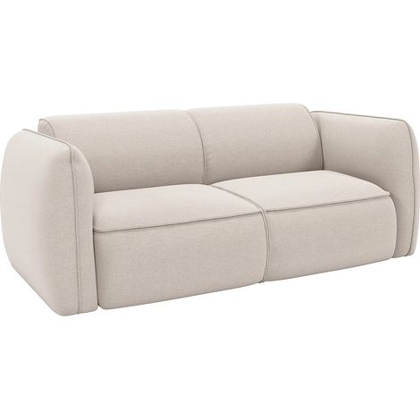 Canapé 3 places en tissu chenille beige CAMILIO de Maison Céphy (1/4)