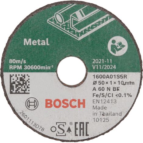 Bosch Straight cutting disc for stainless steel application. 1600A01S5Y