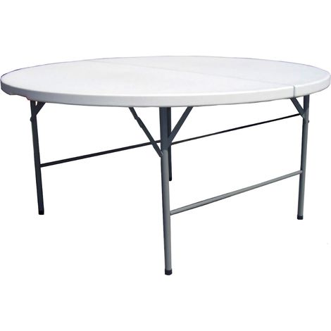 Tavolo pieghevole catering in polietilene bianco Ø 150 cm MALIGI HOME MG/PLATANO Bianco (1/2)