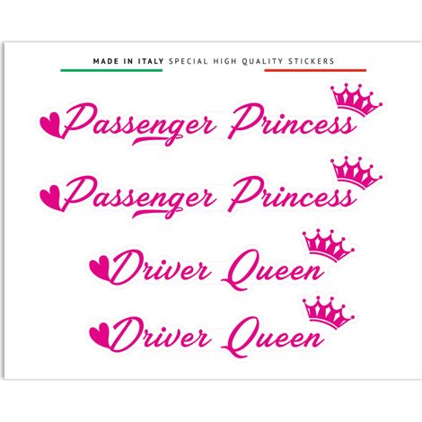 Adesivi Stickers Standard Passenger Princess 10 x 12 cm - Colore: FUXIA