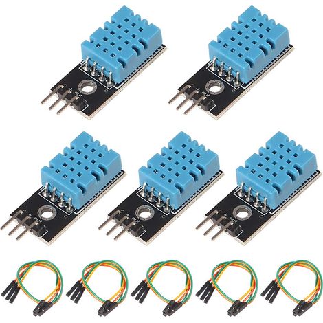 ALMOCN 5 PZ DHT11 Temperatura Umidità Sensore Modulo 3.3-5V con Dupont Fili per Arduino Raspberry Pi 2 3 (1/4)