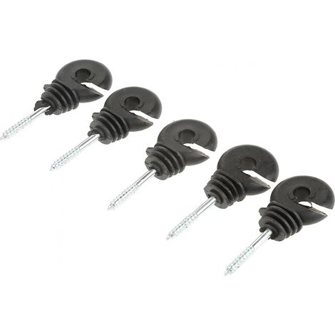 50 Pièces/Ensemble Isolants Annulaires Isolants de Clôture électrique Isolants Annulaires à Visser Noirs Accessoires de Clôture électrique pour Poteau (1/5)