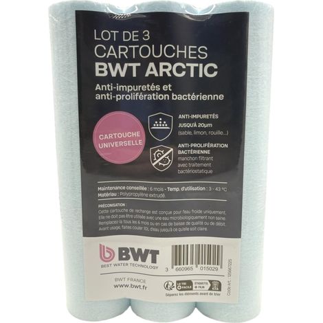 Lot de 3 cartouches filtrantes anti-impuretés 20µm – Protection réseau eau – Pour installations domestiques – Compatible avec systèmes BWT