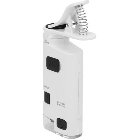 Microscope LED pour téléphone portable 80-120x, mini loupe pour smartphone, zoom réglable (1/5)