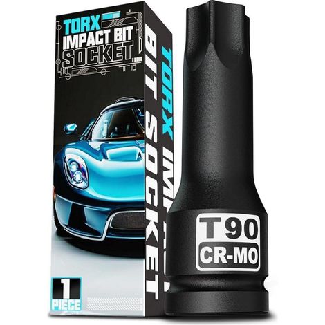 Torx Nuss Bit Einsatz T90 1/2 Zoll Antrieb Chrom-Molybdän-Stahl 78mm (1/4)