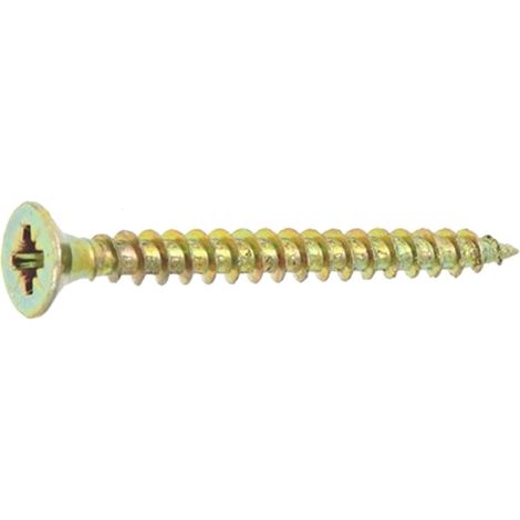 250 vis agglo tête fraisée pozidriv acier zingués bichromatées (jaune/or) - Diamètre 4,5 mm - Longueur 70 mm mm - Diamètre 4.5 mm