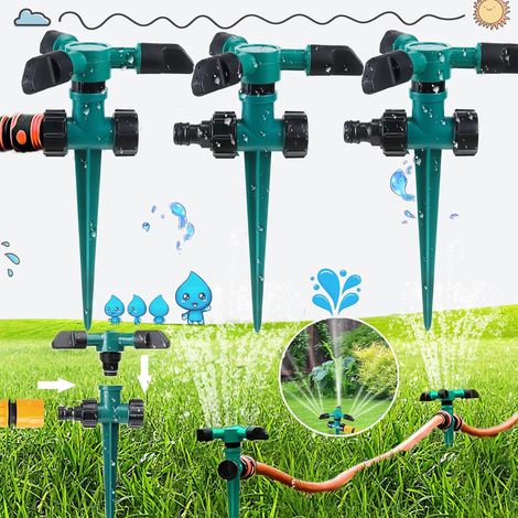 3 Pièces Arroseur Automatique 360°Rotatif,Arroseur Automatique 360° Rotatif, Arroseur De Pelouse 360°, Arrosage Automatique pour Jardin, Cour, Pelouse (1/5)