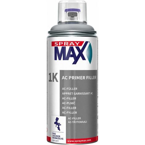 Apprêt garnissant - SprayMax - base acrylique - gris mat - séchage rapide - ponçage à sec
