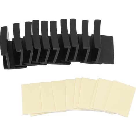 Lot de 10 Crochets à Chapeaux Adhésifs Acrylique Noir Design Minimaliste Sans Traces pour Mur et Placard (1/5)